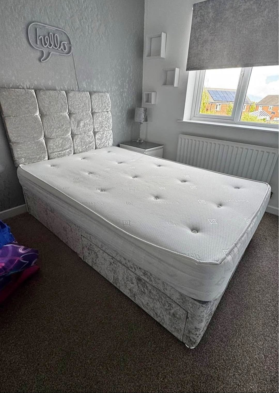 Cube Headboard Divan Bed